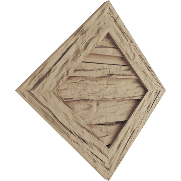 Timberthane Riverwood Diamond Faux Wood Non-Functional Gable Vent, Primed Tan, 36W X 36H